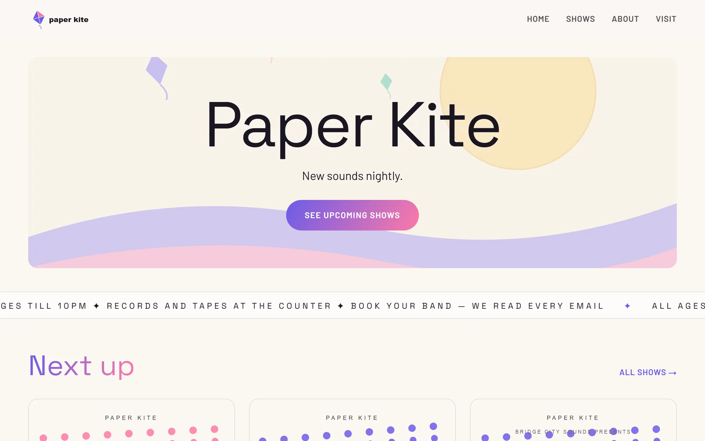 Paper Kite demo site — Poster theme
